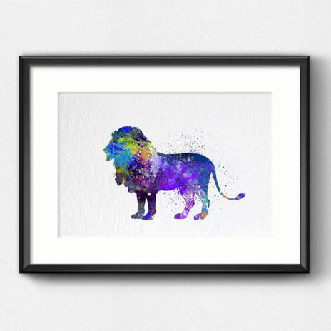 Dignovel Studios Unframed Lion Blue Safari Animal Africa Wildlife Nature Exploration N243 Watercolor Art Print Wall Art Poster Home Decor Hanging DN243 - Image 6