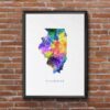 Dignovel Studios Unframed Illinois State Map United States Map N250 Watercolor Art Print Wall Art Poster Home Decor Hanging DN250 - Image 7