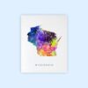 Dignovel Studios Unframed Wisconsin State Map United States Map Education N254 Watercolor Art Print Wall Art Poster Home Decor Hanging DN254 - Image 2