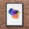 Dignovel Studios Unframed Wisconsin State Map United States Map Education N254 Watercolor Art Print Wall Art Poster Home Decor Hanging DN254 - Image 7