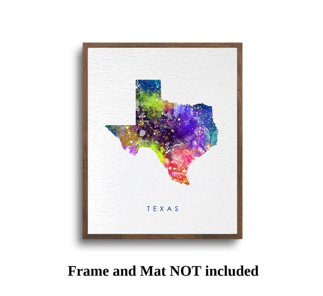Dignovel Studios Unframed Texas State Map United States Map Education N255 Watercolor Art Print Wall Art Poster Home Decor Hanging DN255 - Image 5