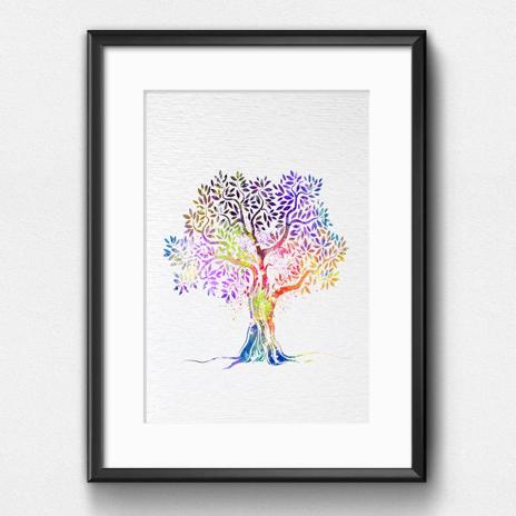 Dignovel Studios Unframed Tree Nature Love Poster Boy room Girl Room Decor Nursery Print Mothers day N260 Watercolor Art Print Wall Art Poster Home Decor Hanging DN260 - Image 6