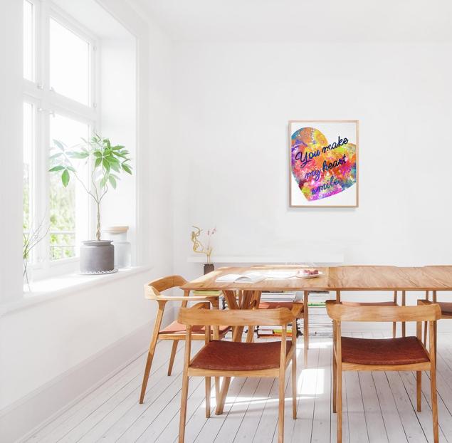 Dignovel Studios Unframed You Make my Heart Smile Heart Quotes Love Peace N262 Watercolor Art Print Wall Art Poster Home Decor Hanging DN262 - Image 4