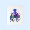 Dignovel Studios Unframed Octopus Blue Sea Life N264 Watercolor Art Print Wall Art Poster Home Decor Hanging DN264 - Image 2