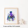 Dignovel Studios Unframed Octopus Blue Sea Life N264 Watercolor Art Print Wall Art Poster Home Decor Hanging DN264 - Image 3