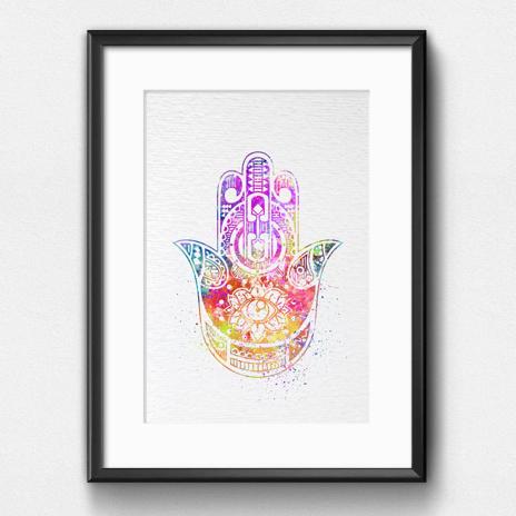 Dignovel Studios Unframed Hamsa Hand Pink Poster Nursery kids Decor Print Kids N265 Watercolor Art Print Wall Art Poster Home Decor Hanging DN265 - Image 6