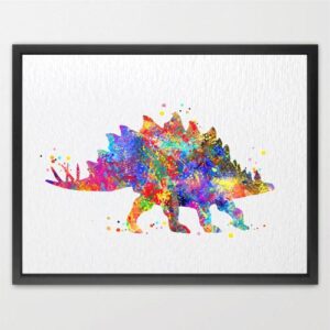 Dignovel Studios Unframed Ankylosaurus Dinosaur Nursery Kids Print Fantasy Animal print N277 Watercolor Art Print Wall Art Poster Home Decor Hanging DN277
