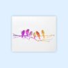 Dignovel Studios Unframed Bird Family of 6 Pink Wildlife N278 Watercolor Art Print Wall Art Poster Home Decor Hanging DN278 - Image 2