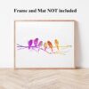 Dignovel Studios Unframed Bird Family of 6 Pink Wildlife N278 Watercolor Art Print Wall Art Poster Home Decor Hanging DN278 - Image 4