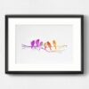 Dignovel Studios Unframed Bird Family of 6 Pink Wildlife N278 Watercolor Art Print Wall Art Poster Home Decor Hanging DN278 - Image 6