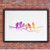 Dignovel Studios Unframed Bird Family of 6 Pink Wildlife N278 Watercolor Art Print Wall Art Poster Home Decor Hanging DN278 - Image 7