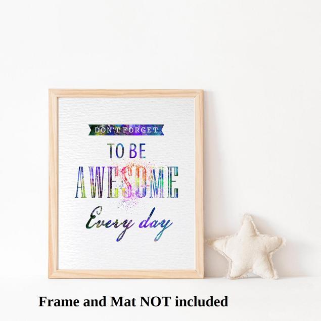Dignovel Studios Unframed Do not Forget to be Awesome every day Inspirational Quotes N287 Watercolor Art Print Wall Art Poster Home Decor Hanging DN287 - Image 3