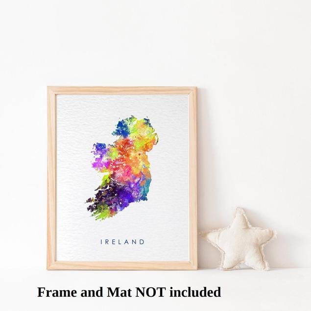 Dignovel Studios Unframed Ireland Map World map Europe N290 Watercolor Art Print Wall Art Poster Home Decor Hanging DN290 - Image 3