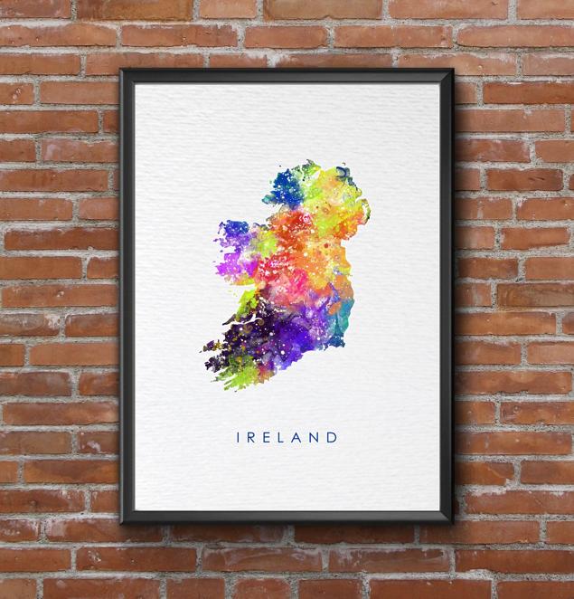 Dignovel Studios Unframed Ireland Map World map Europe N290 Watercolor Art Print Wall Art Poster Home Decor Hanging DN290 - Image 7