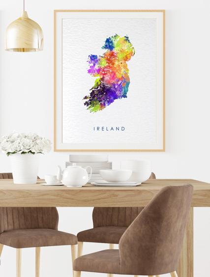Dignovel Studios Unframed Ireland Map World map Europe N290 Watercolor Art Print Wall Art Poster Home Decor Hanging DN290 - Image 8