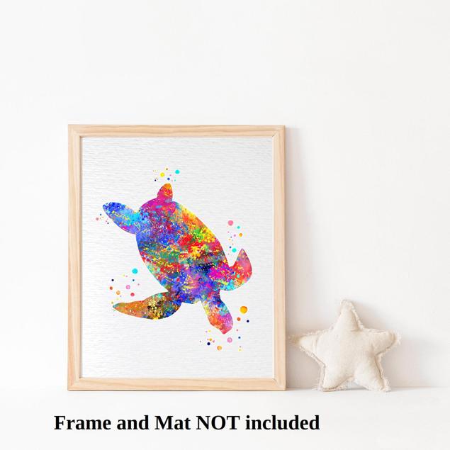Dignovel Studios Unframed Sea turtle Sea life kids home nursery print children's room playroom N323 Watercolor Art Print Wall Art Poster Home Decor Hanging DN323 - Image 3