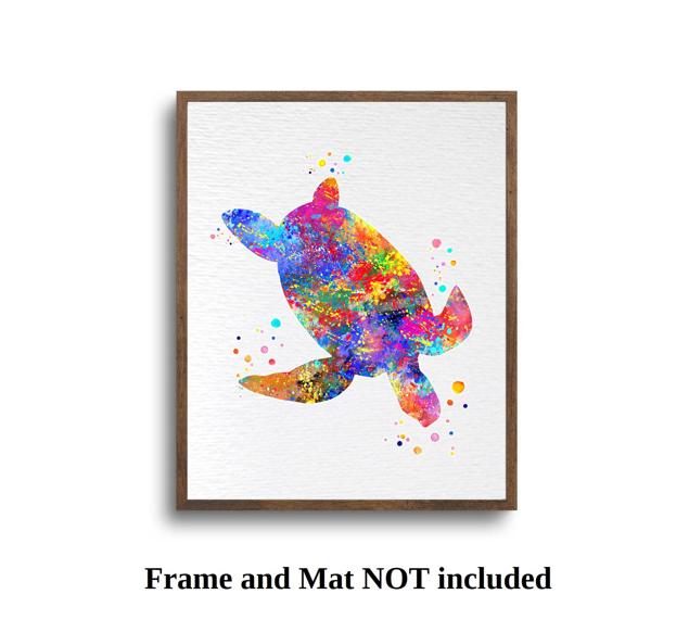 Dignovel Studios Unframed Sea turtle Sea life kids home nursery print children's room playroom N323 Watercolor Art Print Wall Art Poster Home Decor Hanging DN323 - Image 5