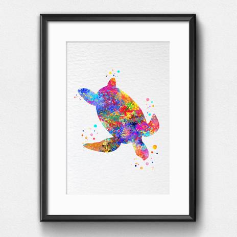 Dignovel Studios Unframed Sea turtle Sea life kids home nursery print children's room playroom N323 Watercolor Art Print Wall Art Poster Home Decor Hanging DN323 - Image 6