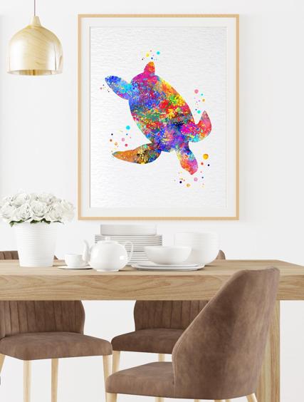 Dignovel Studios Unframed Sea turtle Sea life kids home nursery print children's room playroom N323 Watercolor Art Print Wall Art Poster Home Decor Hanging DN323 - Image 8