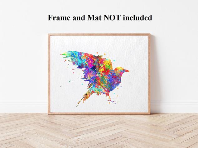 Dignovel Studios Unframed Crow Raven Edgar Allen Poe Nevermore N330 Watercolor Art Print Wall Art Poster Home Decor Hanging DN330 - Image 4