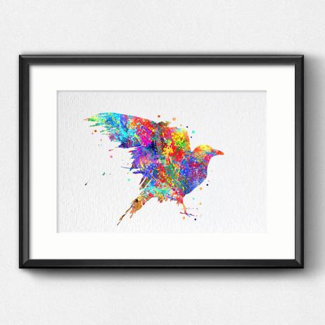 Dignovel Studios Unframed Crow Raven Edgar Allen Poe Nevermore N330 Watercolor Art Print Wall Art Poster Home Decor Hanging DN330 - Image 6