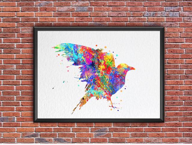 Dignovel Studios Unframed Crow Raven Edgar Allen Poe Nevermore N330 Watercolor Art Print Wall Art Poster Home Decor Hanging DN330 - Image 7