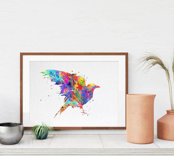 Dignovel Studios Unframed Crow Raven Edgar Allen Poe Nevermore N330 Watercolor Art Print Wall Art Poster Home Decor Hanging DN330 - Image 8