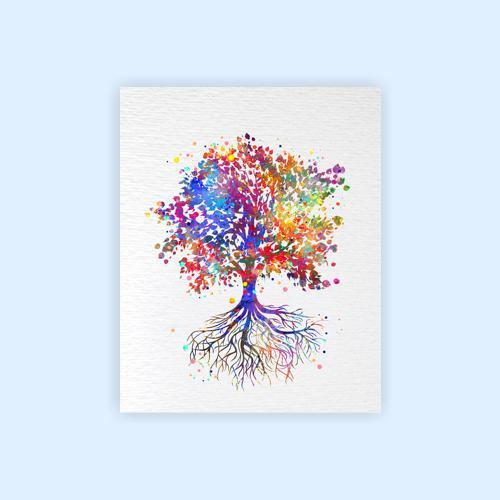 Dignovel Studios Unframed Tree Nature Love Fine Art Watercolor Art Print Wall Art Poster Home Decor Hanging DN338 - Image 2