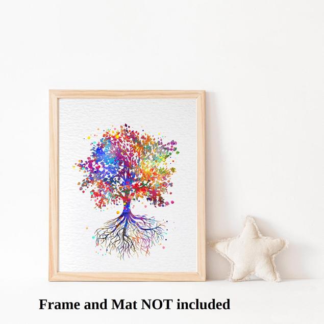 Dignovel Studios Unframed Tree Nature Love Fine Art Watercolor Art Print Wall Art Poster Home Decor Hanging DN338 - Image 3