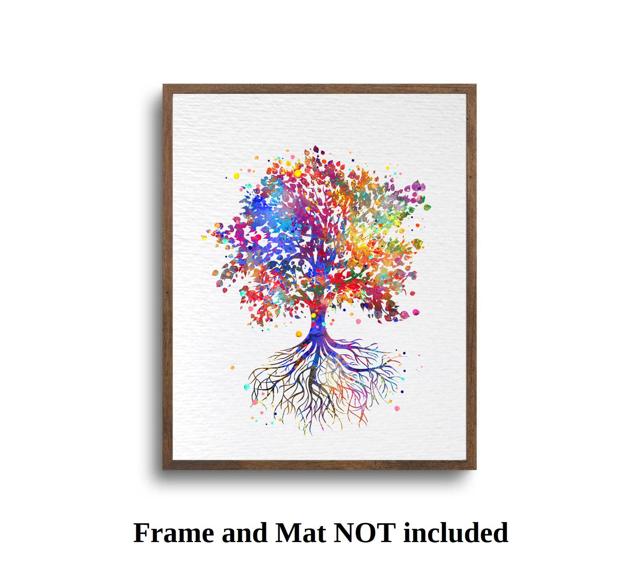 Dignovel Studios Unframed Tree Nature Love Fine Art Watercolor Art Print Wall Art Poster Home Decor Hanging DN338 - Image 5