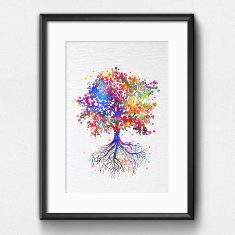 Dignovel Studios Unframed Tree Nature Love Fine Art Watercolor Art Print Wall Art Poster Home Decor Hanging DN338 - Image 6