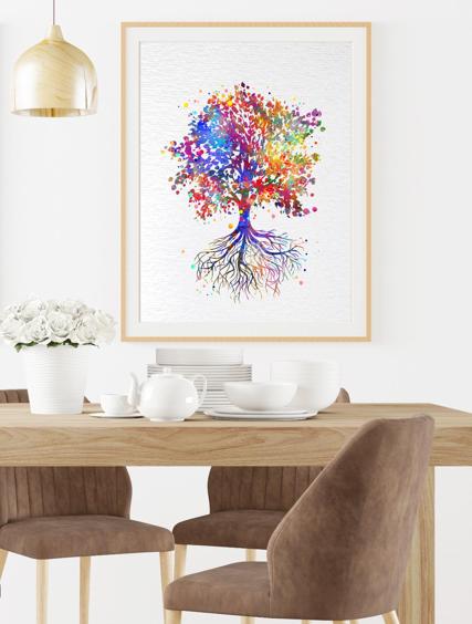Dignovel Studios Unframed Tree Nature Love Fine Art Watercolor Art Print Wall Art Poster Home Decor Hanging DN338 - Image 8
