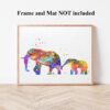 Dignovel Studios Unframed Elephant Family of Two Mother Baby Safari Animal Africa Nature Discovery Wildlife N340 Watercolor Art Print Wall Art Poster Home Decor Hanging DN340 - Image 4