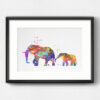 Dignovel Studios Unframed Elephant Family of Two Mother Baby Safari Animal Africa Nature Discovery Wildlife N340 Watercolor Art Print Wall Art Poster Home Decor Hanging DN340 - Image 6