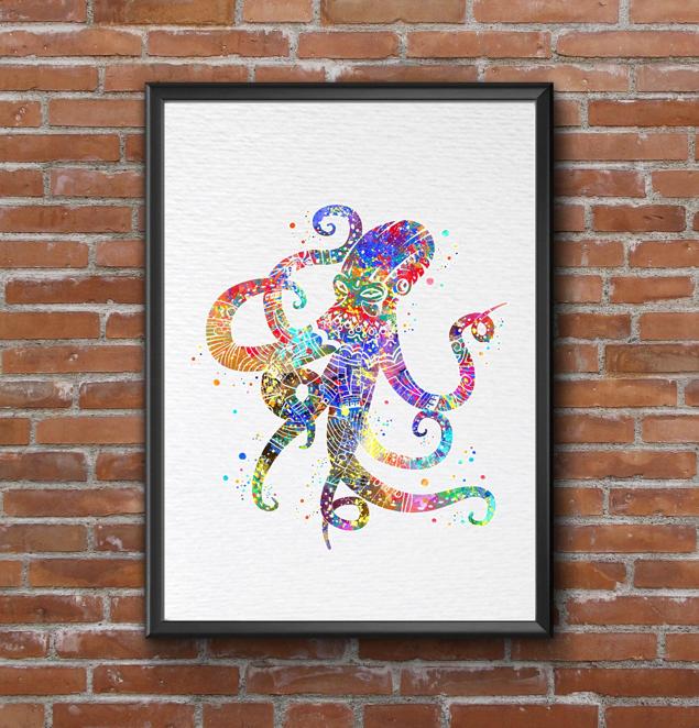 Dignovel Studios Unframed Octopus Sea Life Watercolor illustration Print Poster Nursery Decor Print Kids N345 Watercolor Art Print Wall Art Poster Home Decor Hanging DN345 - Image 7