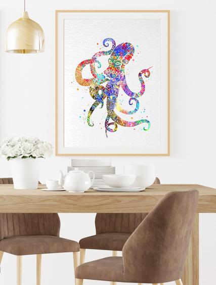 Dignovel Studios Unframed Octopus Sea Life Watercolor illustration Print Poster Nursery Decor Print Kids N345 Watercolor Art Print Wall Art Poster Home Decor Hanging DN345 - Image 8