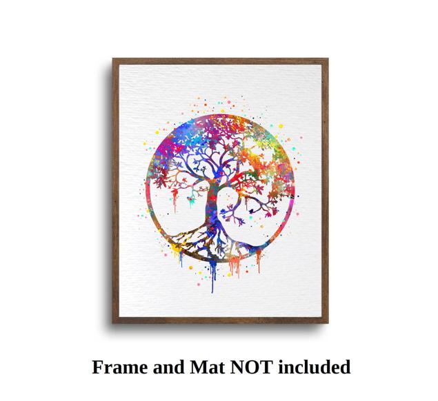 Dignovel Studios Unframed Tree of Life Nature Love Family Yoga Meditation N346 Watercolor Art Print Wall Art Poster Home Decor Hanging DN346 - Image 5