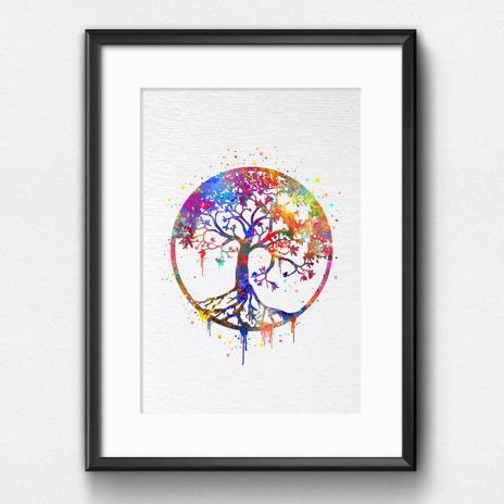 Dignovel Studios Unframed Tree of Life Nature Love Family Yoga Meditation N346 Watercolor Art Print Wall Art Poster Home Decor Hanging DN346 - Image 6