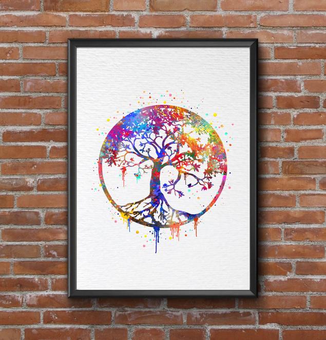 Dignovel Studios Unframed Tree of Life Nature Love Family Yoga Meditation N346 Watercolor Art Print Wall Art Poster Home Decor Hanging DN346 - Image 7
