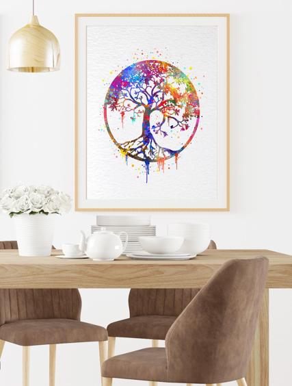 Dignovel Studios Unframed Tree of Life Nature Love Family Yoga Meditation N346 Watercolor Art Print Wall Art Poster Home Decor Hanging DN346 - Image 8