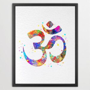 Dignovel Studios Unframed Om Symbol Watercolor illustration Print Yoga relaxation Poster Home Decor Giclee N369 Watercolor Art Print Wall Art Poster Home Decor Hanging DN369