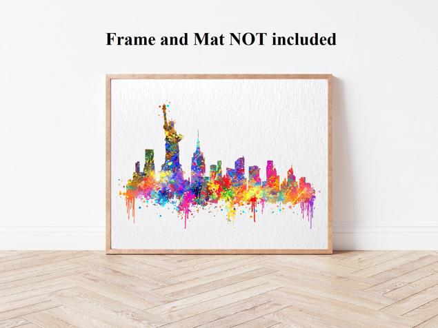 Dignovel Studios Unframed New York City Skyline United States City Landmark Famous Buildings Architecture N389 Watercolor Art Print Wall Art Poster Home Decor Hanging DN389 - Image 4