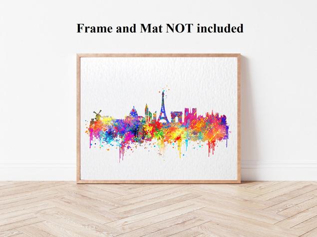 Dignovel Studios Unframed Paris City Skyline France City Landmark Famous Buildings Architecture N390 Watercolor Art Print Wall Art Poster Home Decor Hanging DN390 - Image 4