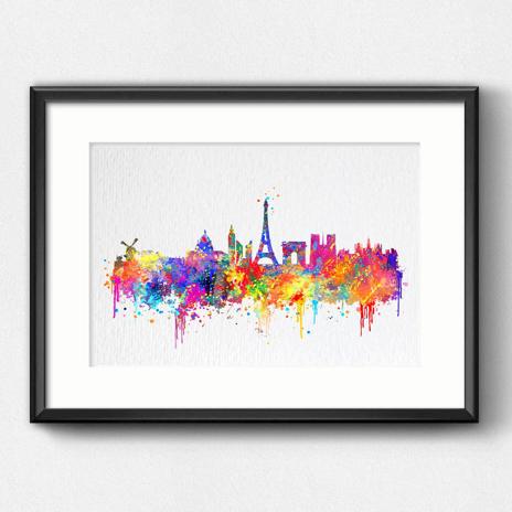 Dignovel Studios Unframed Paris City Skyline France City Landmark Famous Buildings Architecture N390 Watercolor Art Print Wall Art Poster Home Decor Hanging DN390 - Image 6