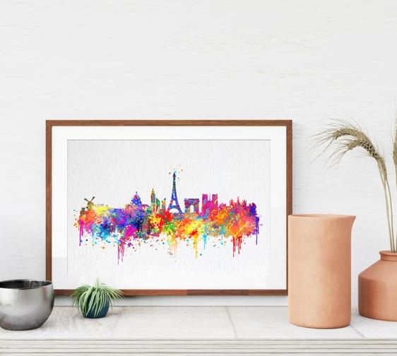 Dignovel Studios Unframed Paris City Skyline France City Landmark Famous Buildings Architecture N390 Watercolor Art Print Wall Art Poster Home Decor Hanging DN390 - Image 8