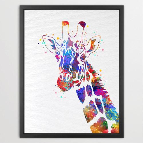 Dignovel Studios Unframed Giraffe Wildlife Animal Nature Watercolor Art Print Wall Art Poster Home Decor Hanging DN421