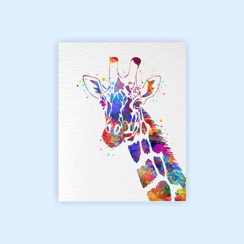 Dignovel Studios Unframed Giraffe Wildlife Animal Nature Watercolor Art Print Wall Art Poster Home Decor Hanging DN421 - Image 2