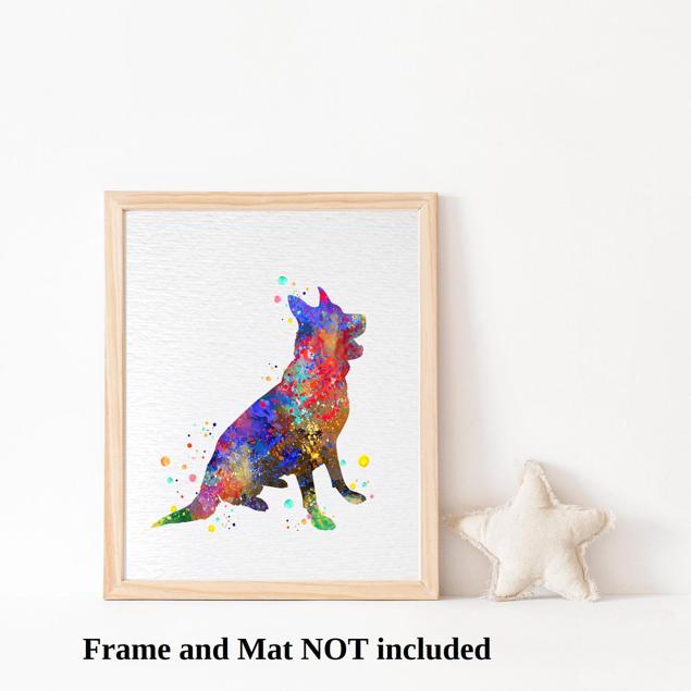 Dignovel Studios Unframed German Shepherd Dog Pet Lover Puppy Dog Household Animal Friend Watercolor Art Print Wall Art Poster Home Decor Hanging DN772 - Image 3