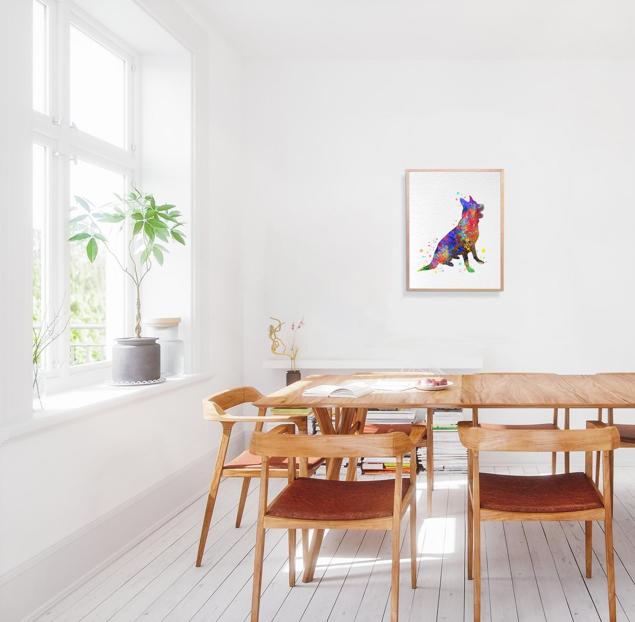 Dignovel Studios Unframed German Shepherd Dog Pet Lover Puppy Dog Household Animal Friend Watercolor Art Print Wall Art Poster Home Decor Hanging DN772 - Image 4