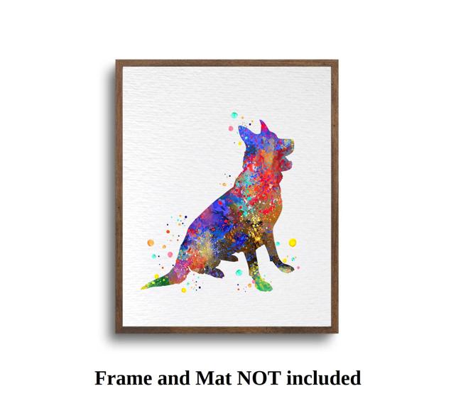 Dignovel Studios Unframed German Shepherd Dog Pet Lover Puppy Dog Household Animal Friend Watercolor Art Print Wall Art Poster Home Decor Hanging DN772 - Image 5